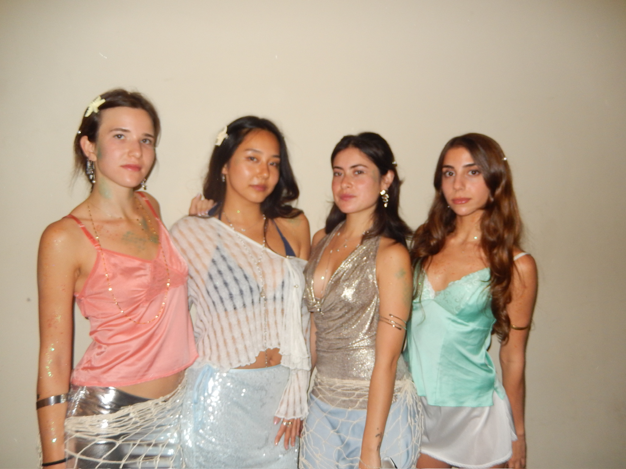 Friends in themed outfits